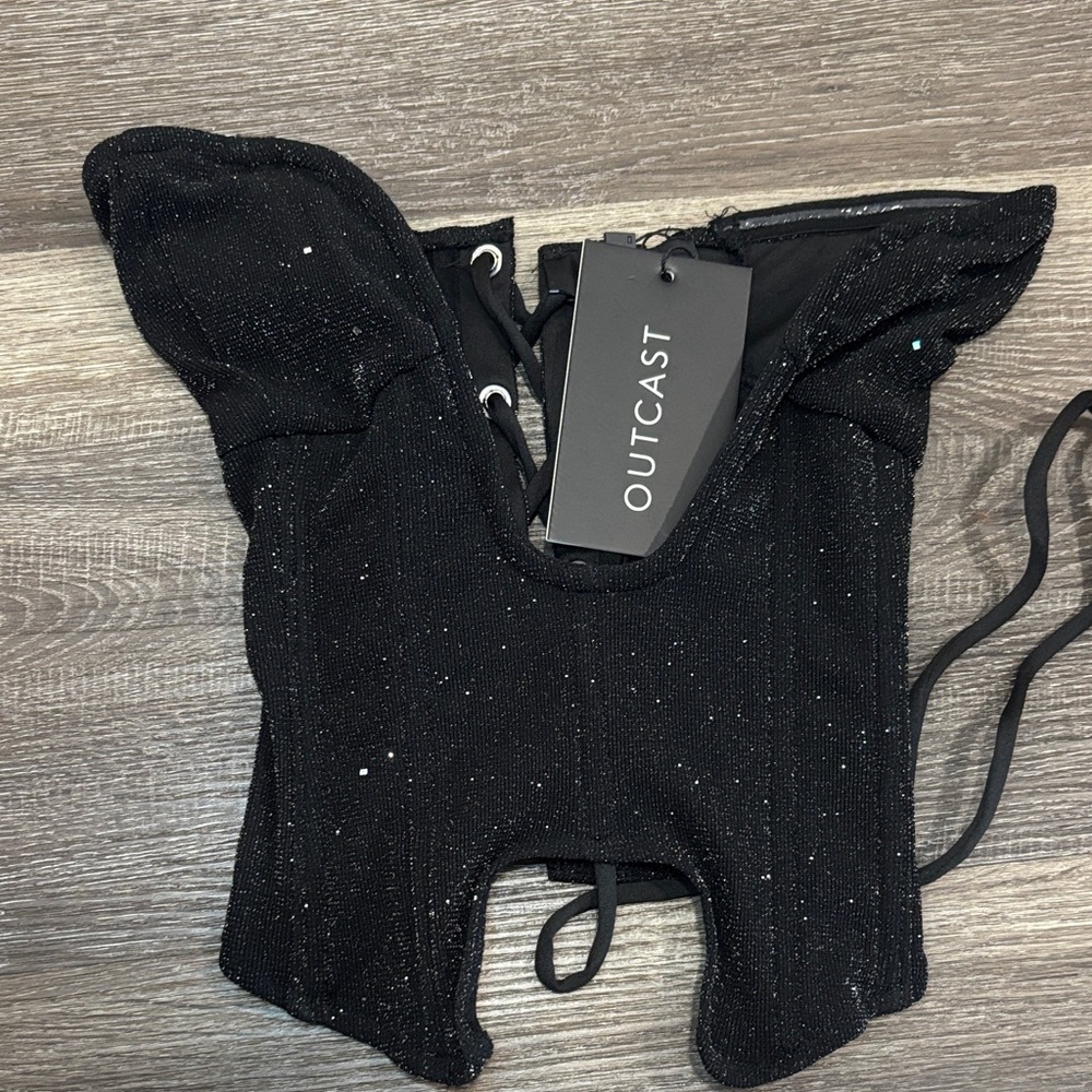 Outcast Black Glitter Women's Top